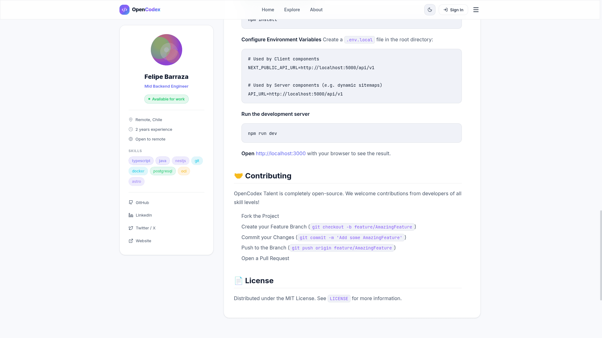 Captura 2 de Talent Hub OpenCodex