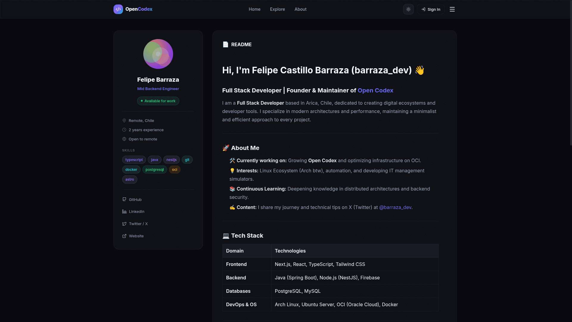 Captura 1 de Talent Hub OpenCodex